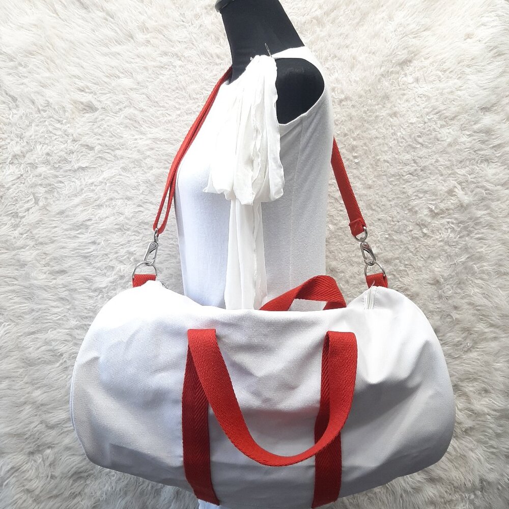 Hugo Boss Parfums White Red Overnighter Duffel Bag